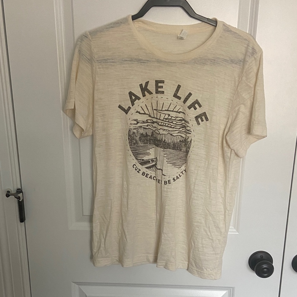 Lake Life Cream Graphic T-Shirt